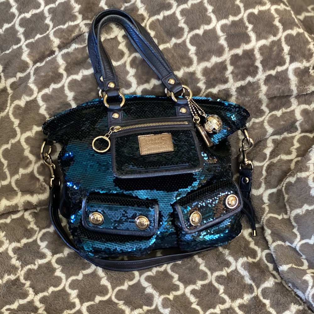 Coach Poppy Sequin LE Spotlight blue Tote